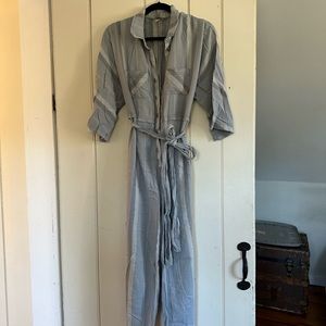 Free People Chambray Striped Coverall